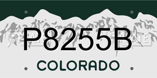 P8255B Colorado License Plate