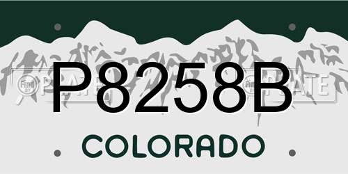 P8258B Colorado License Plate
