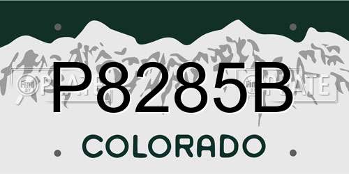 P8285B Colorado License Plate