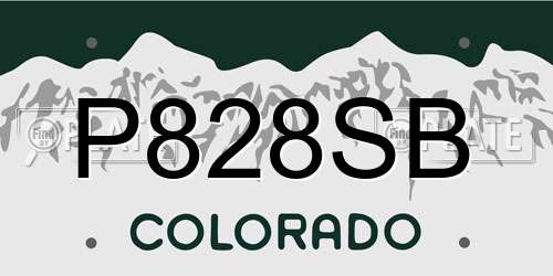 P828SB Colorado License Plate