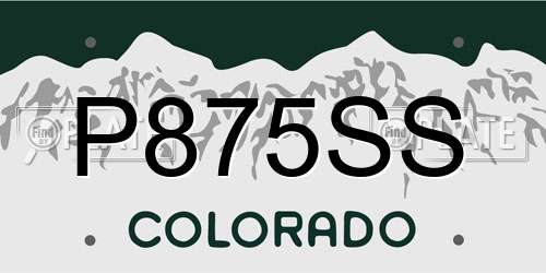 P875SS Colorado License Plate