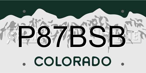 P87BSB Colorado License Plate