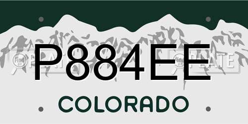 P884EE Colorado License Plate
