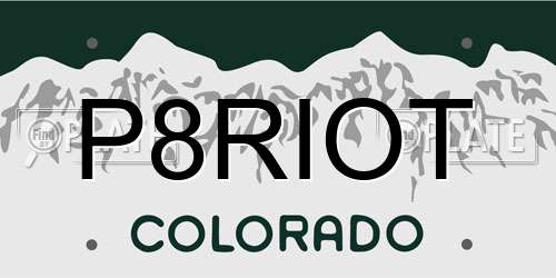 P8RIOT Colorado License Plate