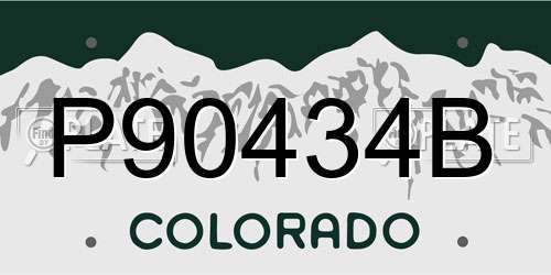 P90434B Colorado License Plate