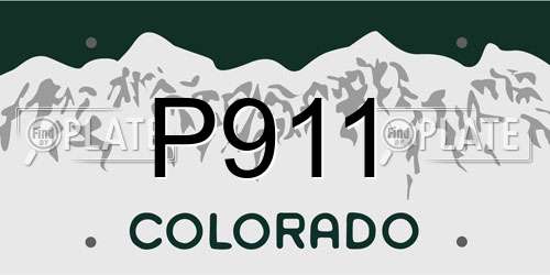 P911 Colorado License Plate