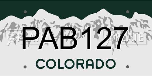 PAB127 Colorado License Plate