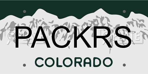 PACKRS Colorado License Plate