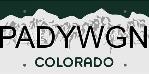 PADYWGN Colorado License Plate