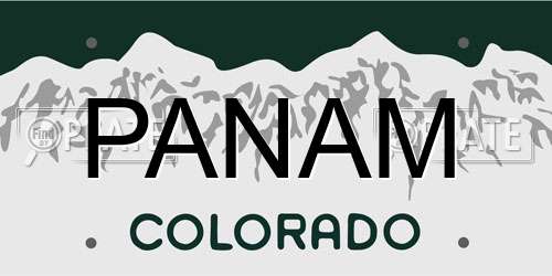 PANAM Colorado License Plate