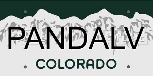PANDALV Colorado License Plate