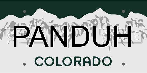 PANDUH Colorado License Plate