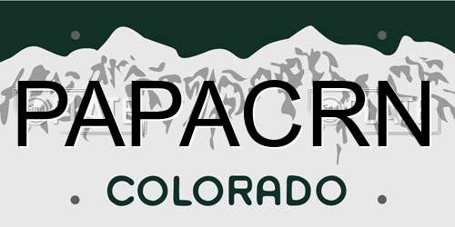 PAPACRN Colorado License Plate