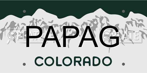PAPAG Colorado License Plate