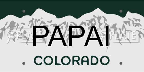 PAPAI Colorado License Plate