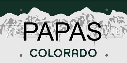PAPAS Colorado License Plate