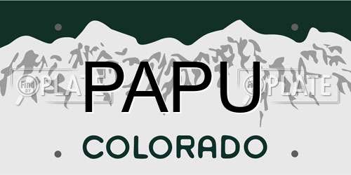PAPU Colorado License Plate