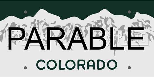 PARABLE Colorado License Plate
