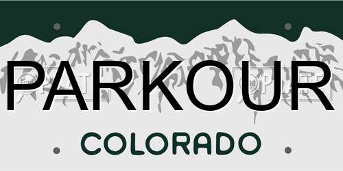 PARKOUR Colorado License Plate