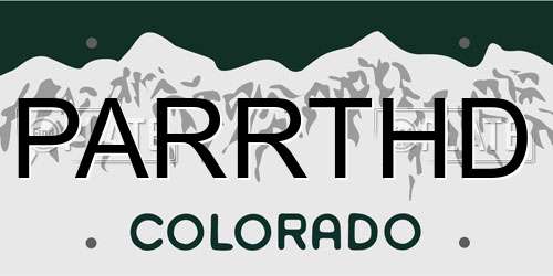 PARRTHD Colorado License Plate