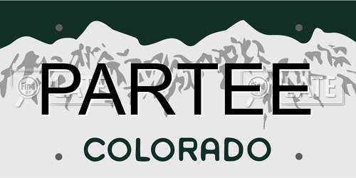 PARTEE Colorado License Plate