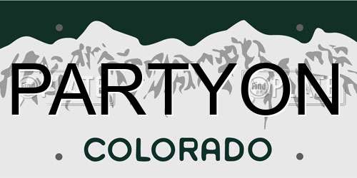 PARTYON Colorado License Plate