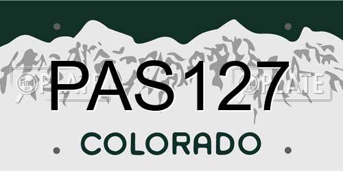 PAS127 Colorado License Plate
