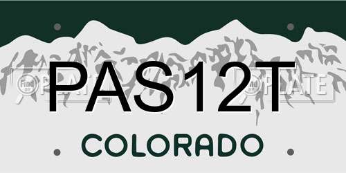 PAS12T Colorado License Plate