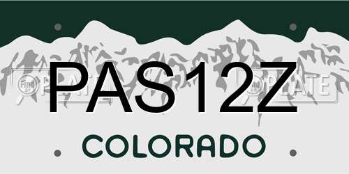 PAS12Z Colorado License Plate