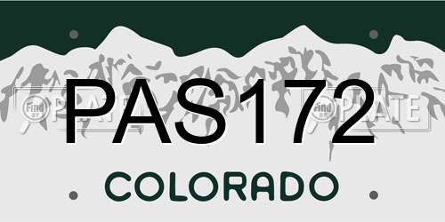 PAS172 Colorado License Plate