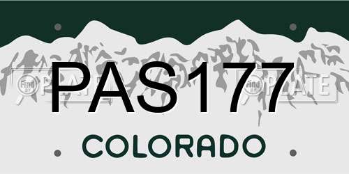 PAS177 Colorado License Plate