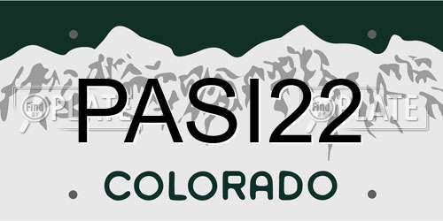 PASI22 Colorado License Plate