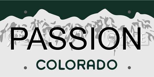PASSION Colorado License Plate