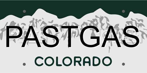 PASTGAS Colorado License Plate