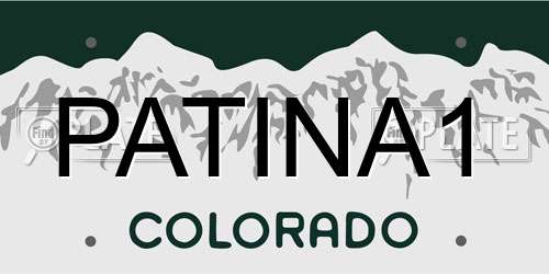 PATINA1 Colorado License Plate