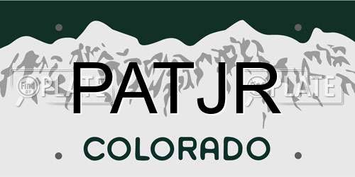 PATJR Colorado License Plate