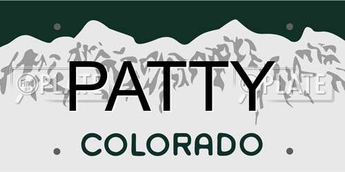 PATTY Colorado License Plate