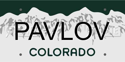 PAVLOV Colorado License Plate