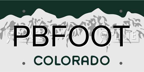 PBFOOT Colorado License Plate
