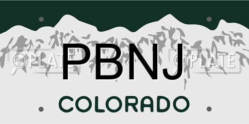PBNJ Colorado License Plate
