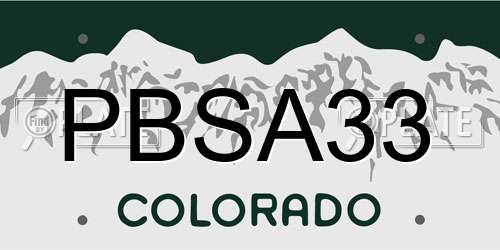 PBSA33 Colorado License Plate