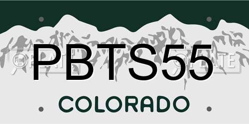 PBTS55 Colorado License Plate