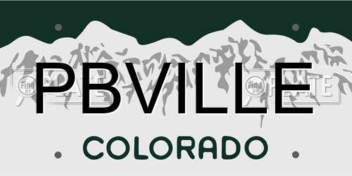 PBVILLE Colorado License Plate