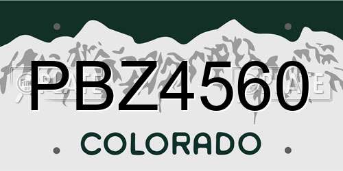PBZ4560 Colorado License Plate