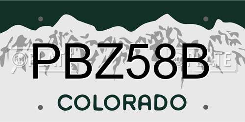 PBZ58B Colorado License Plate