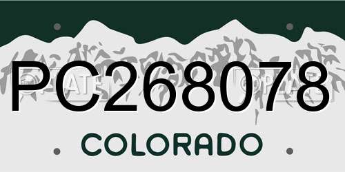 PC268078 Colorado License Plate