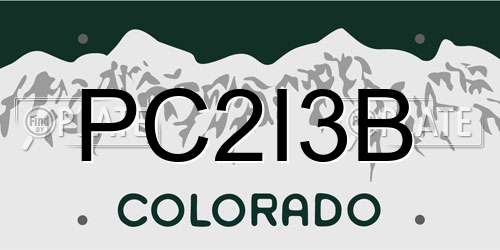 PC2I3B Colorado License Plate
