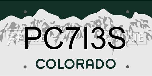 PC7I3S Colorado License Plate