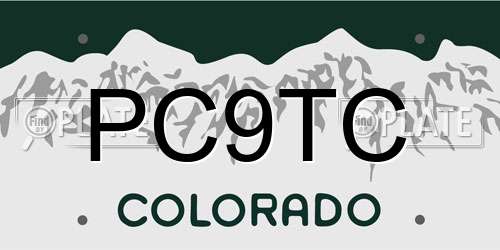 PC9TC Colorado License Plate