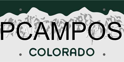 PCAMPOS Colorado License Plate